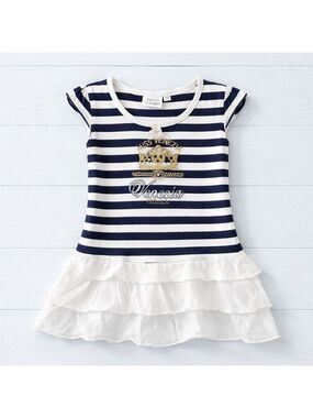 5/$25 Tutto T-Shirt Venezia Italy Striped Dress Navy White Size 1/2